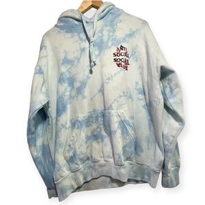 Anti Social Social Club Kkoch Never Dies Hoodie Blue Tie Dye SZ MEDIUM (B6)